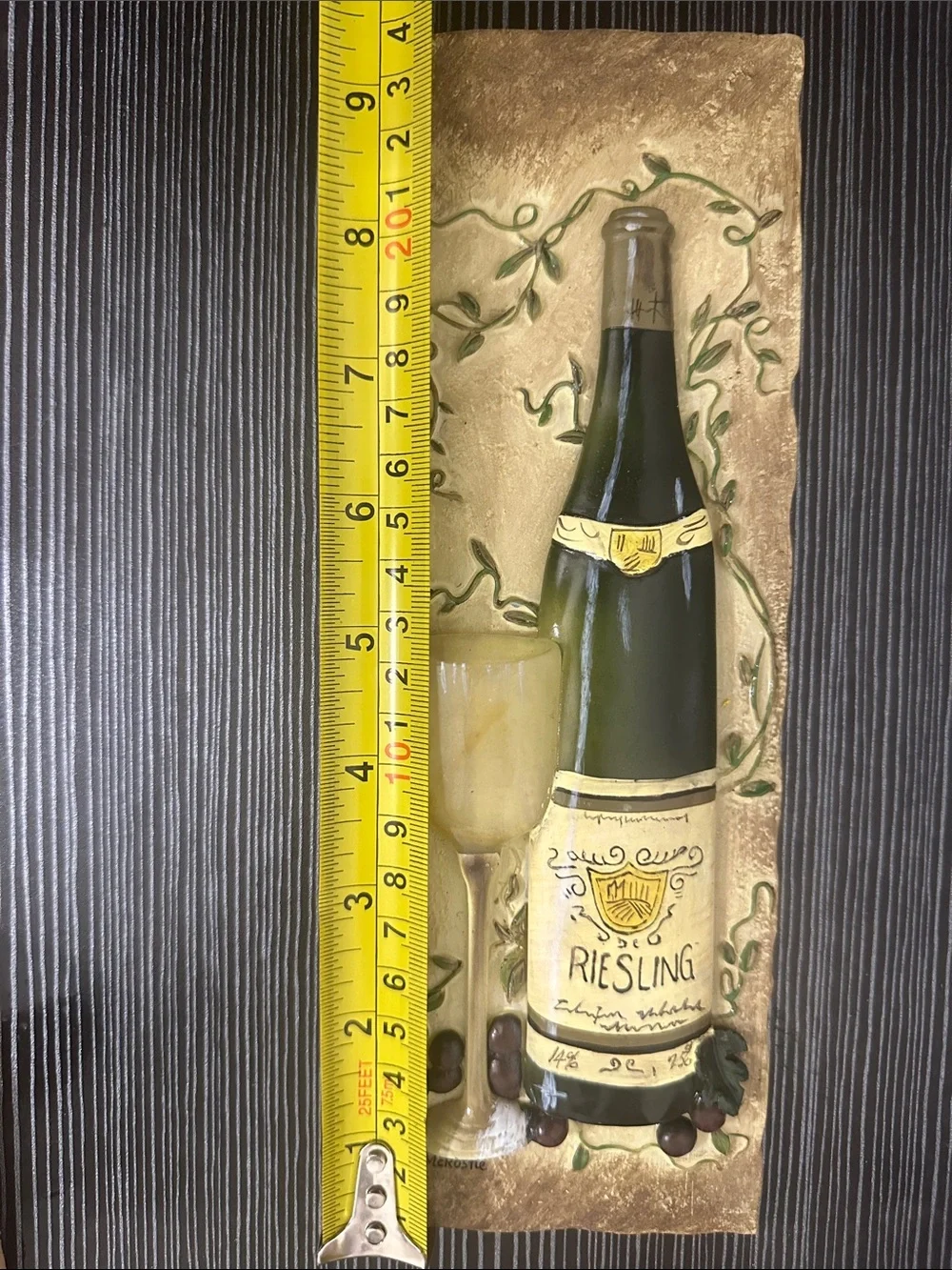 Riesling Wine Bottle Wall Plaque by Kate McRostie